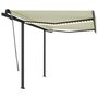 Voir la diapositive 2 : VIDAXL Auvent manuel retractable avec LED 3,5x2,5 m Creme