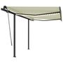 Voir la diapositive 2 : VIDAXL Auvent manuel retractable avec LED 3,5x2,5 m Creme