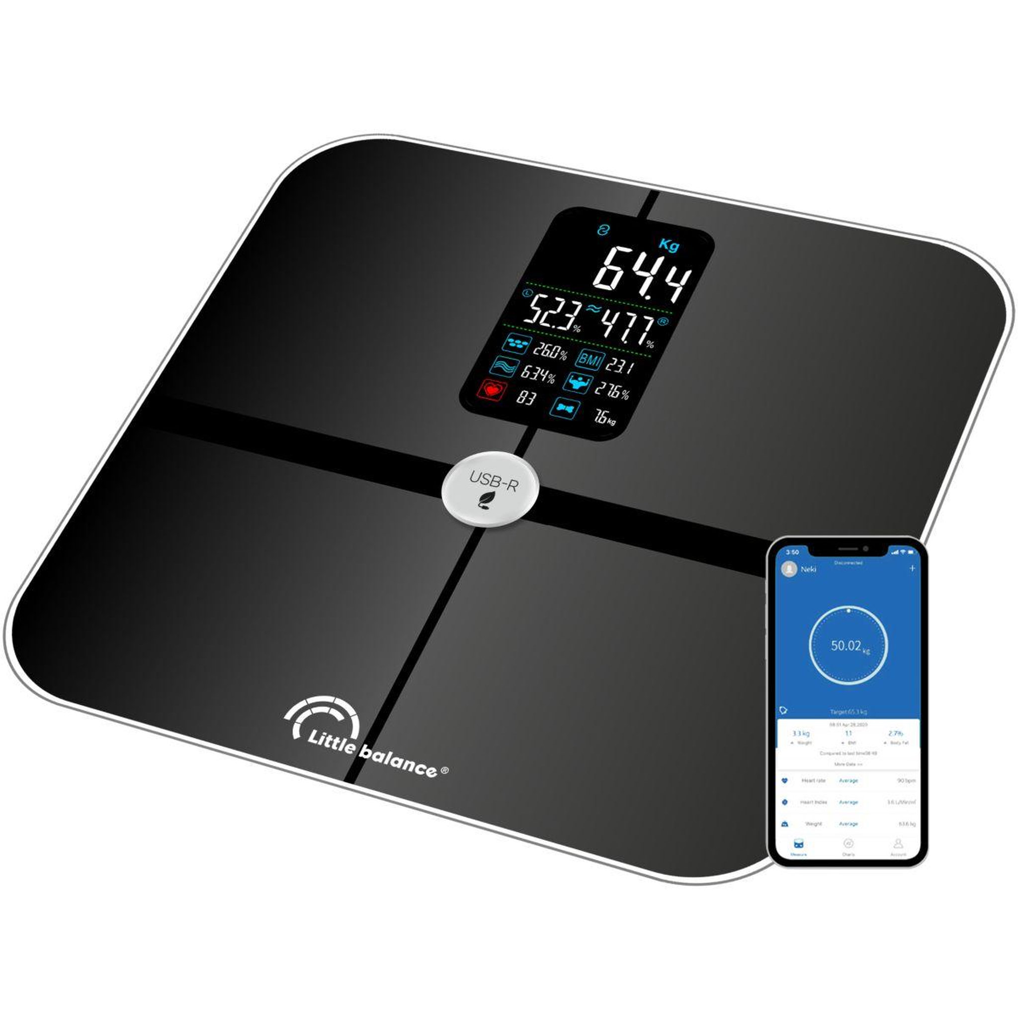 Voir la diapositive 4 : LITTLE BALANCE Pèse personne impédancemètre Cardio X4 ITO USB - reparable