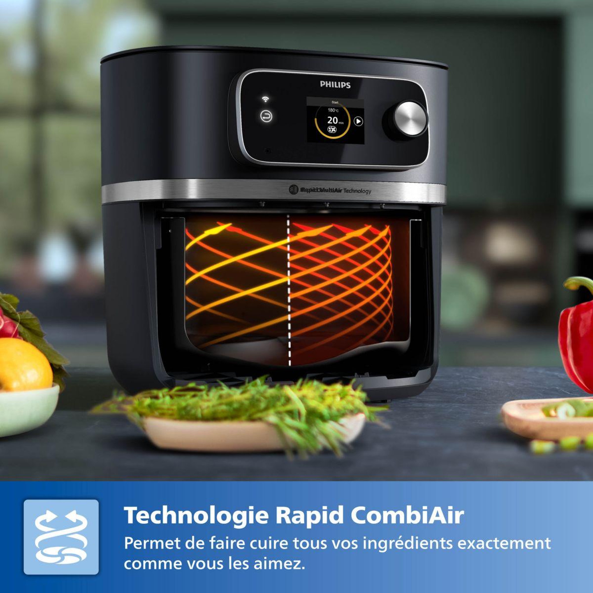 Voir la diapositive 2 : Philips Airfryer HD9880/90 friteuse sans huile connectée Noir, Série 5000 8.3L