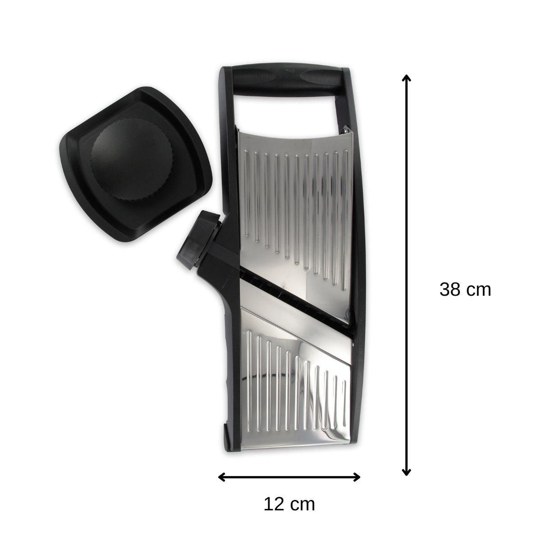 Voir la diapositive 3 : Fackelmann Mandoline professionnelle avec protège main en acier inoxydable Fackelmann Handmade Tradition