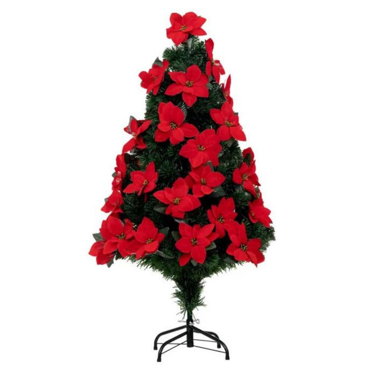 FEERIC LIGHT & CHRISTMAS Sapin de Noël Artificiel Fibre Optique  Riga  127cm Rouge