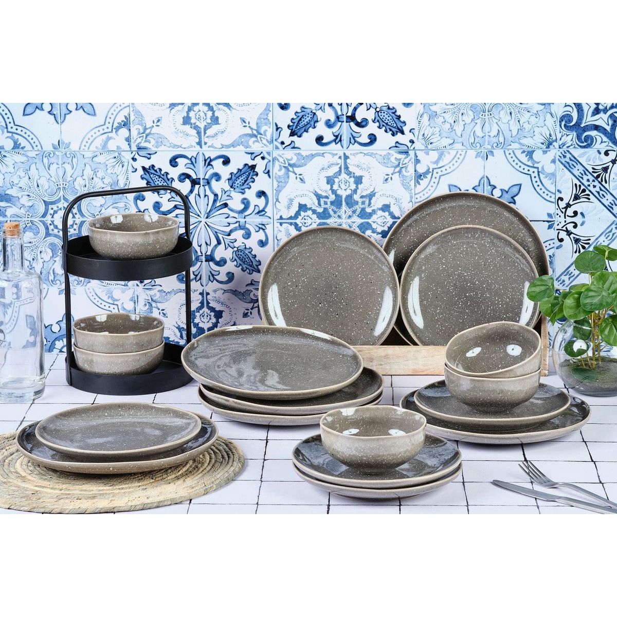 BJORN Service Les Essentiels STELLAR - 18 pièces - Gris béton