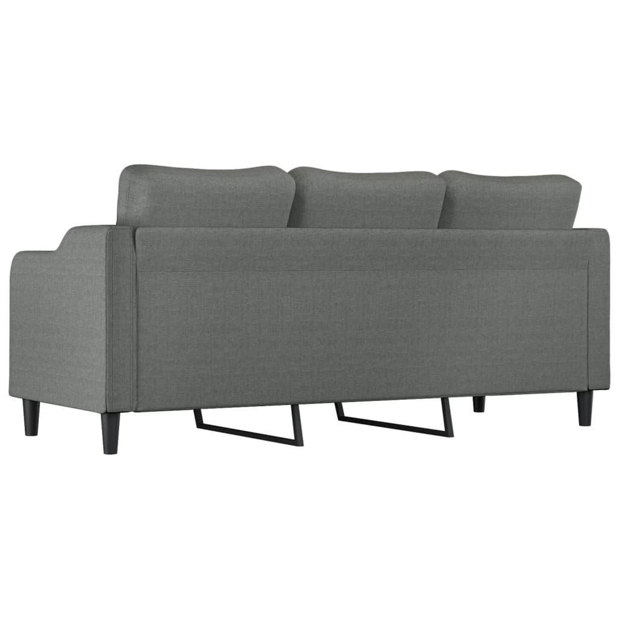Voir la diapositive 5 : VIDAXL Canape a 3 places Gris fonce 180 cm Tissu