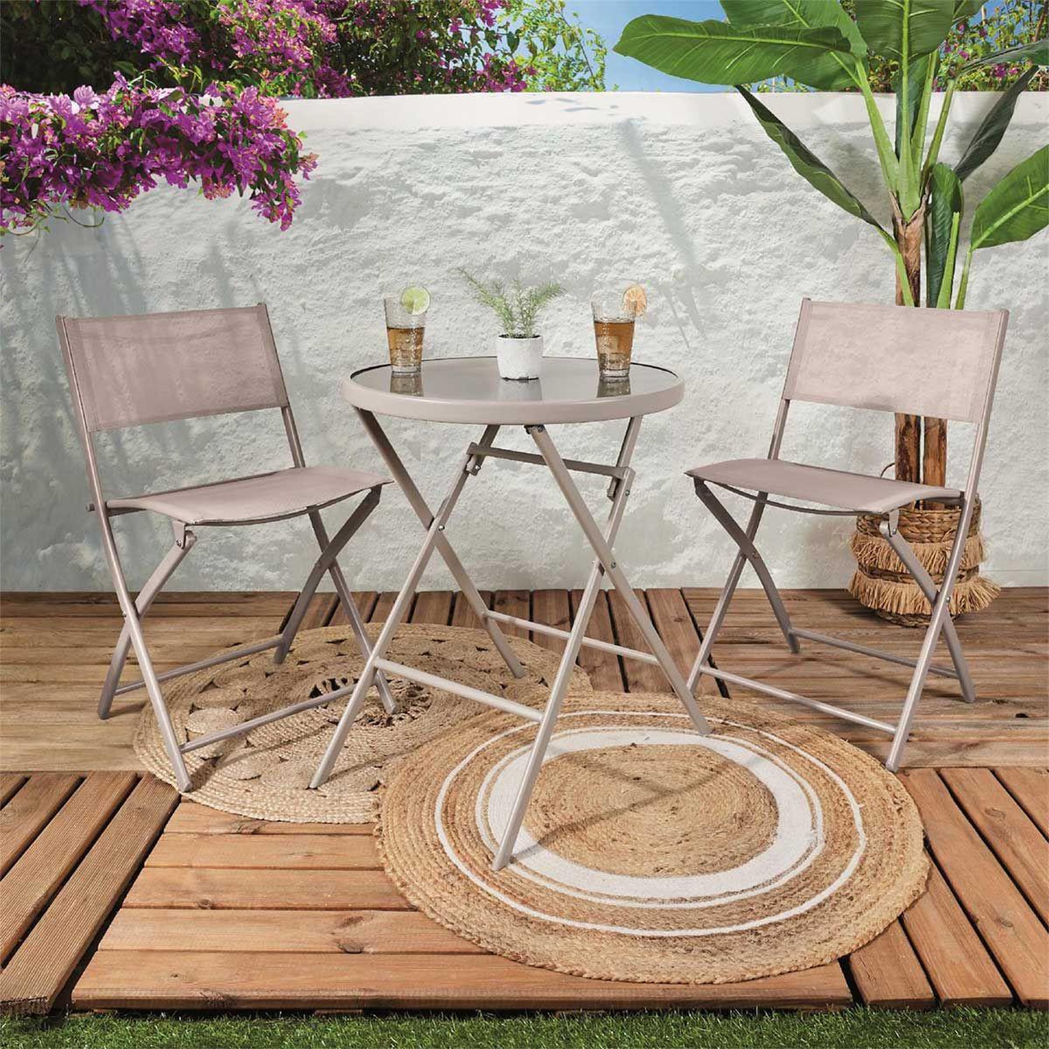 Voir la diapositive 5 : The Home Deco Factory Table de jardin pliable  elba  71cm beige