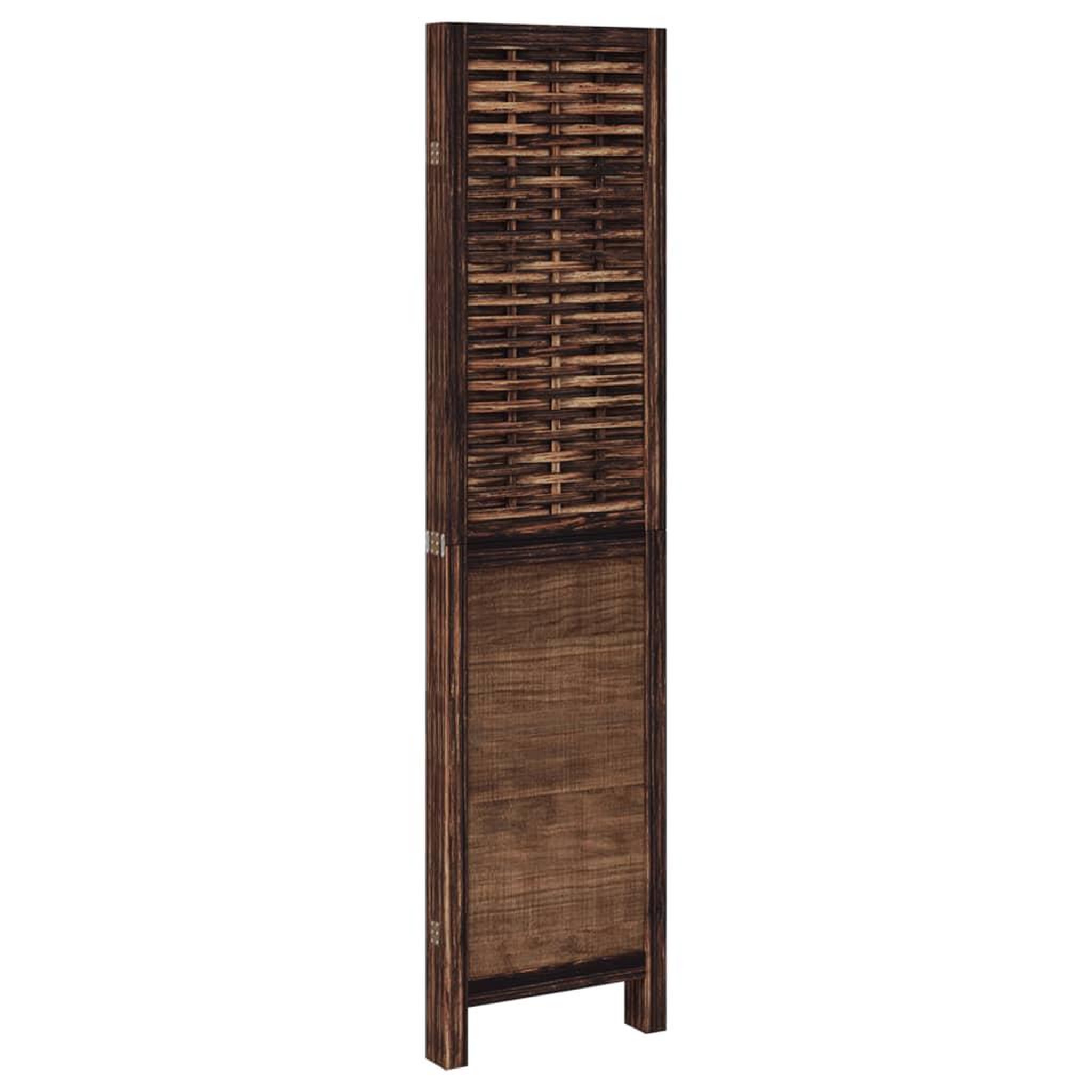 Voir la diapositive 5 : VIDAXL Cloison de separation 4 panneaux marron fonce paulownia massif