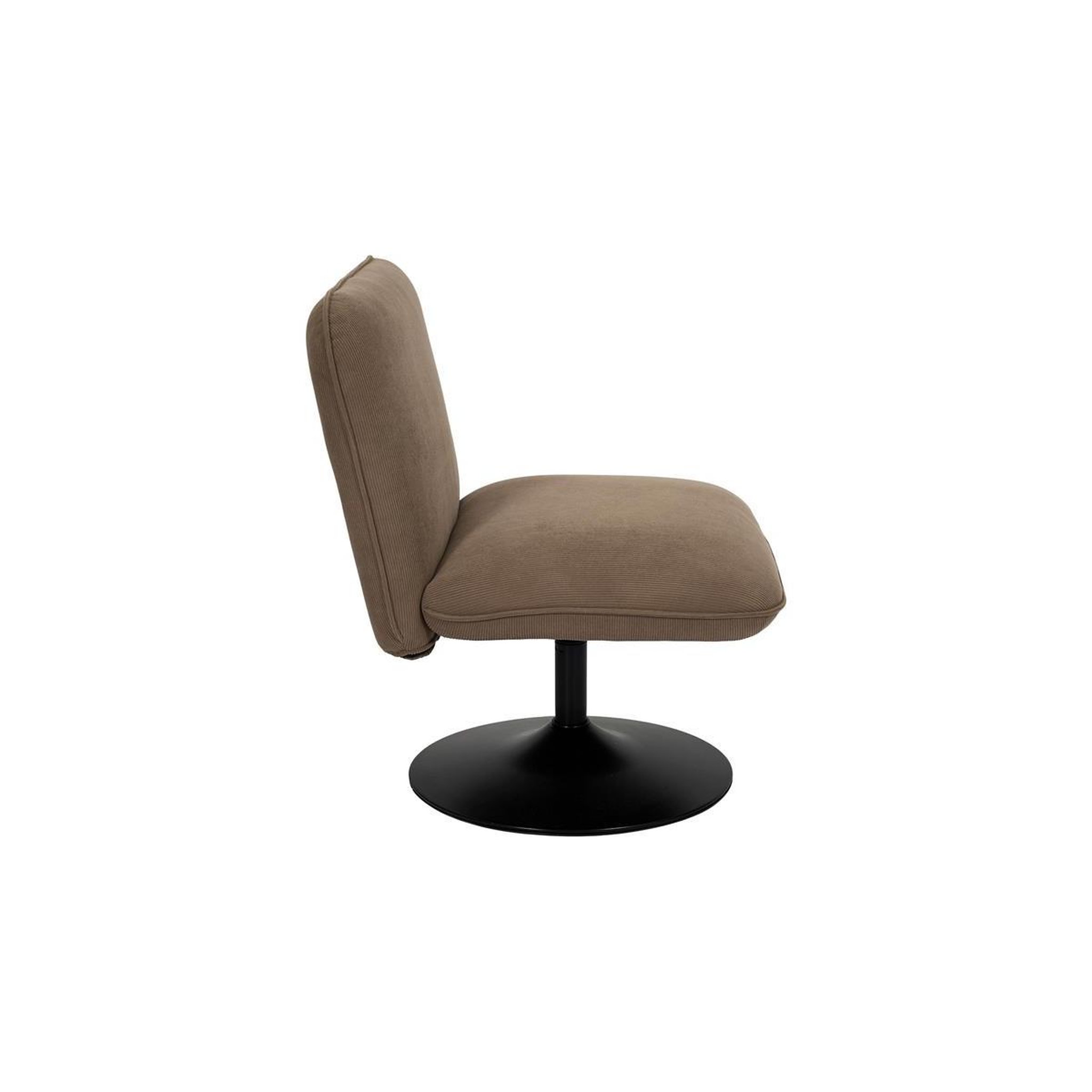 Voir la diapositive 3 : The Home Deco Factory Fauteuil pivotant côtelé  jules  79cm taupe