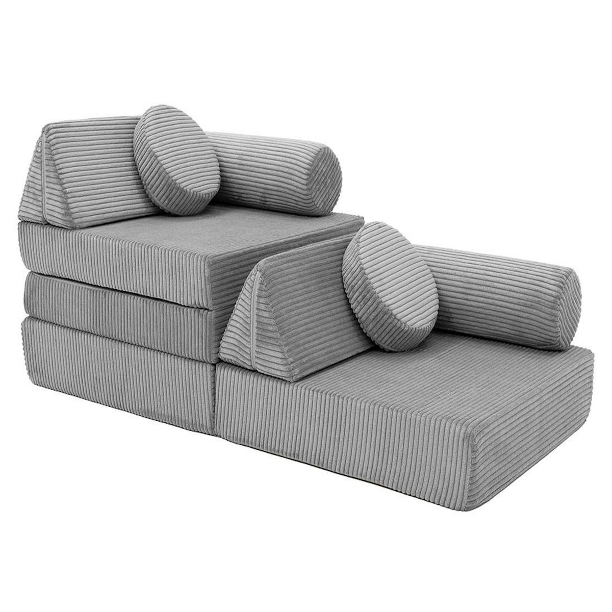 BEST MOBILIER Ines - canapé droit 2 places en velours côtelé