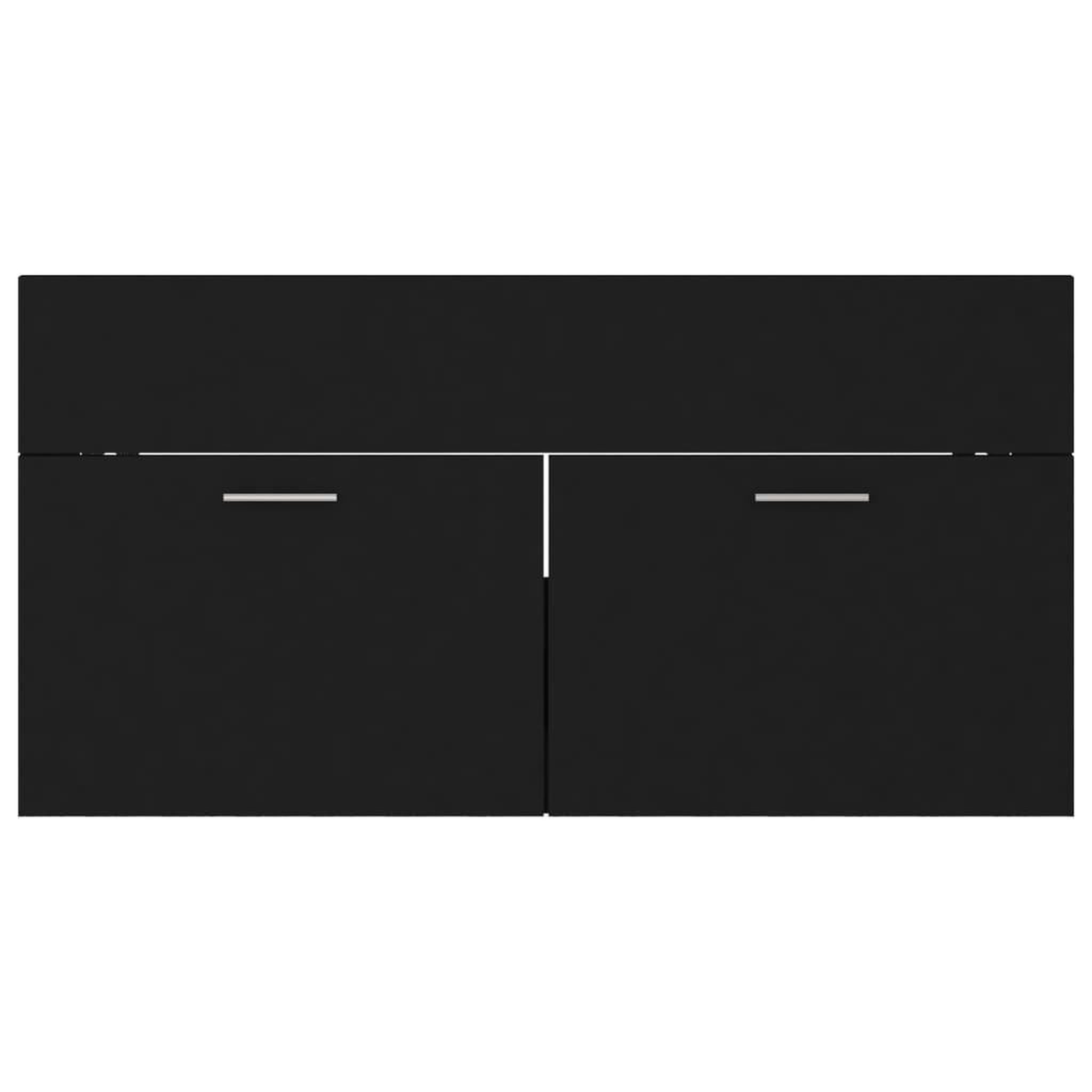 Voir la diapositive 5 : VIDAXL Armoire d'evier Noir 90x38,5x46 cm Bois d'ingenierie