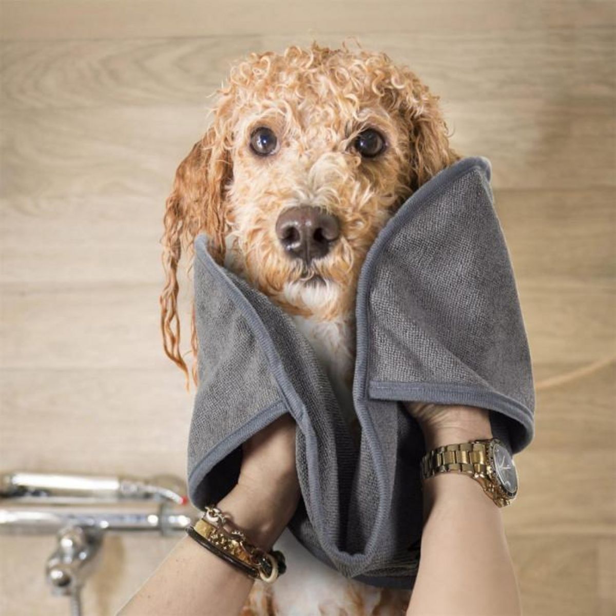 Paris Prix Serviette en Microfibre  Animaux  65cm Gris