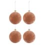 Voir la diapositive 1 : Paris Prix Lot de 4 Boules de Noël  Velours  10cm Vieux Rose