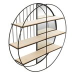 ATMOSPHERA Étagère en métal et fibres de bois avec miroir - Noir