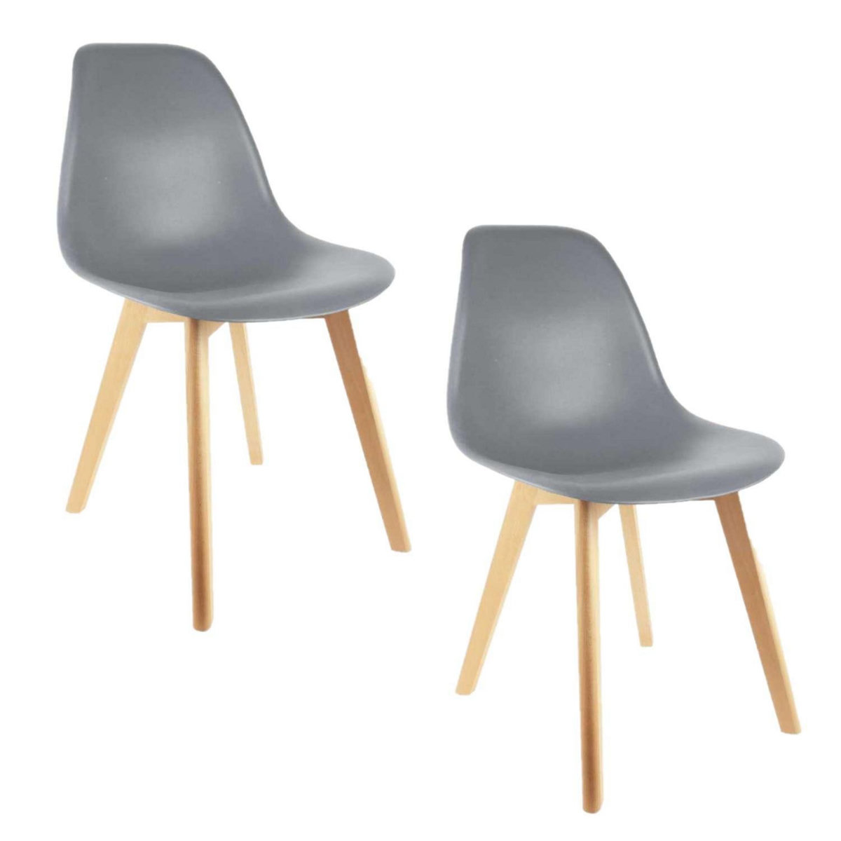 The Home Deco Factory 2 Chaises design scandinave à coque Holga