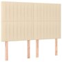 Voir la diapositive 4 : VIDAXL Tete de lit a LED Creme 144x5x118/128 cm Tissu