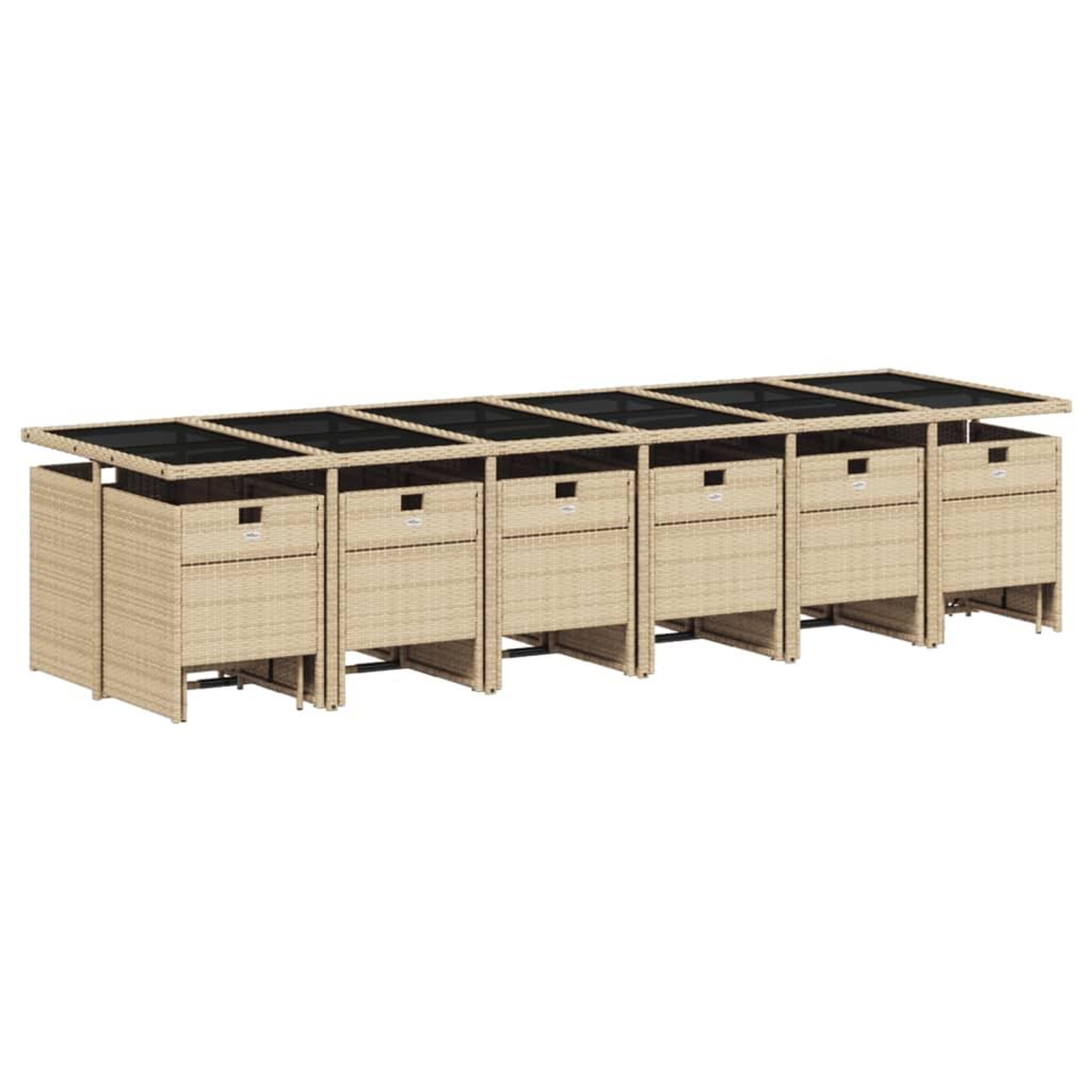 Voir la diapositive 3 : VIDAXL Ensemble a manger de jardin et coussins 17 pcs beige