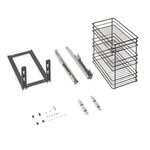 EMUCA SRL Chariot coulissant Titane avec fixation inférieure à fermeture amortie -  module 300mm -  acier -  Gris antracite