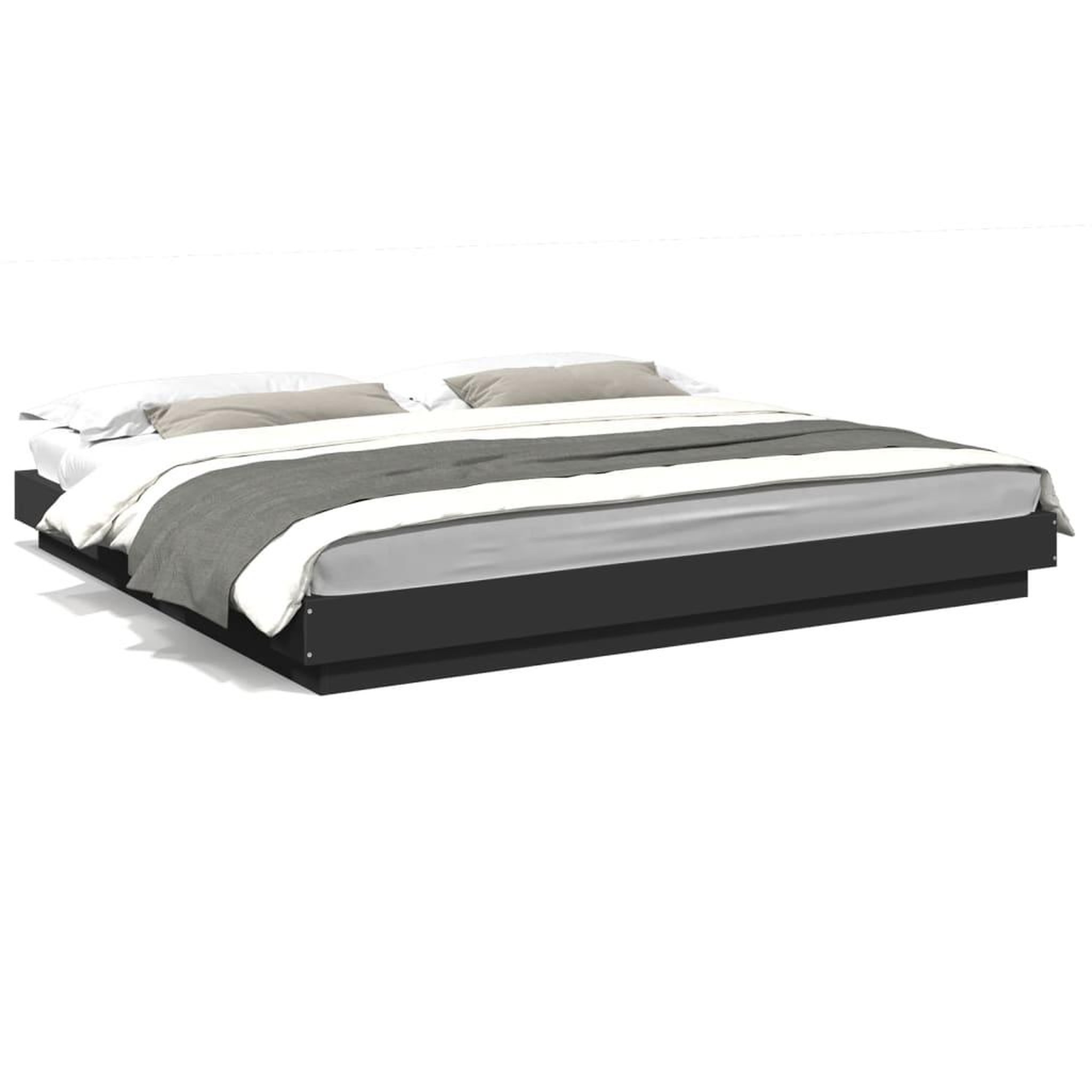 Voir la diapositive 2 : VIDAXL Cadre de lit avec lumieres LED sans matelas noir 200x200 cm