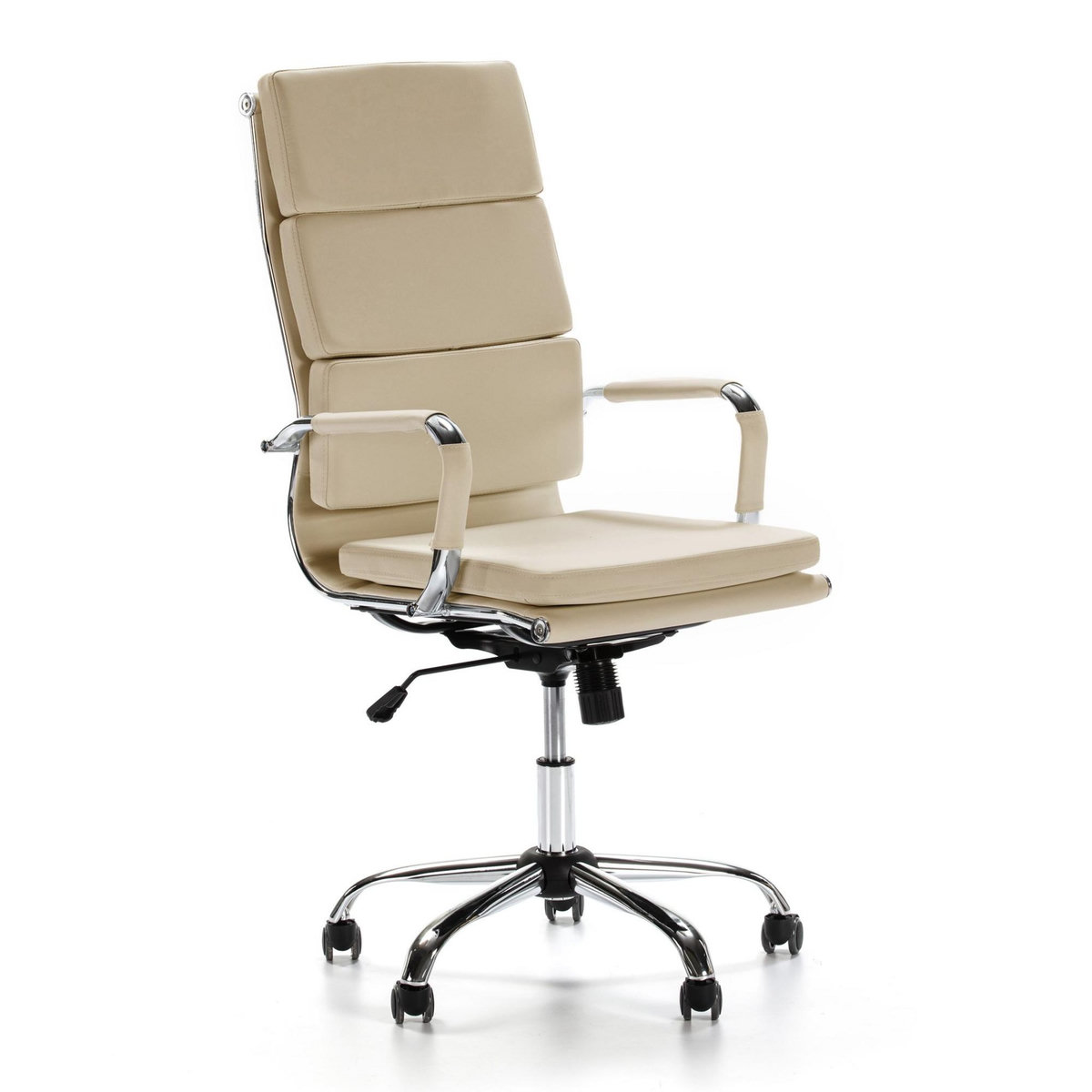 VS VENTA-STOCK Fauteuil de Bureau Morgan inclinable Taupe, Cuir synthétique