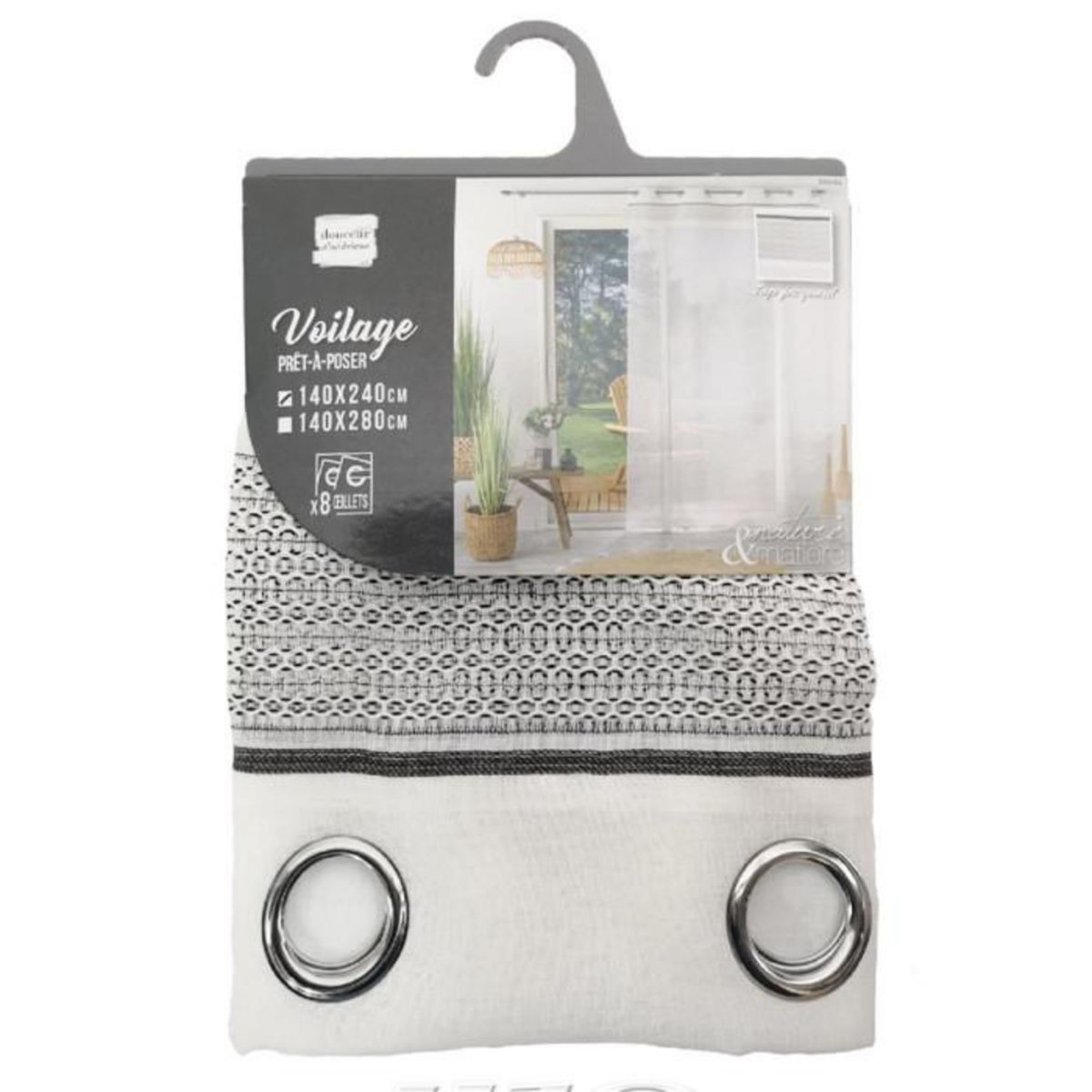 Paris Prix Rideau Voilage à Œillets  Nikita  140x240cm Blanc