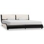 VIDAXL Cadre de lit Noir et blanc Similicuir 150x200 cm