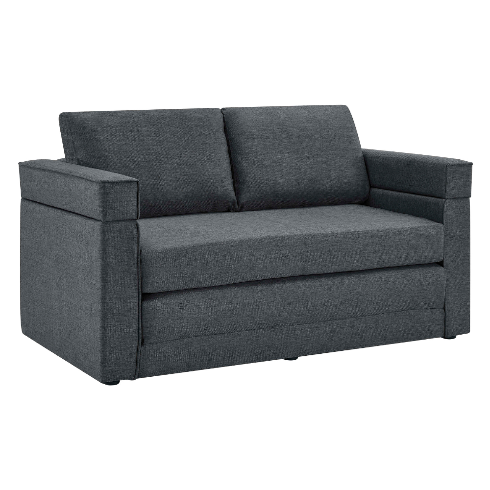 Voir la diapositive 5 : CONCEPT USINE Canapé convertible 2 places en tissu gris foncé edimbourg