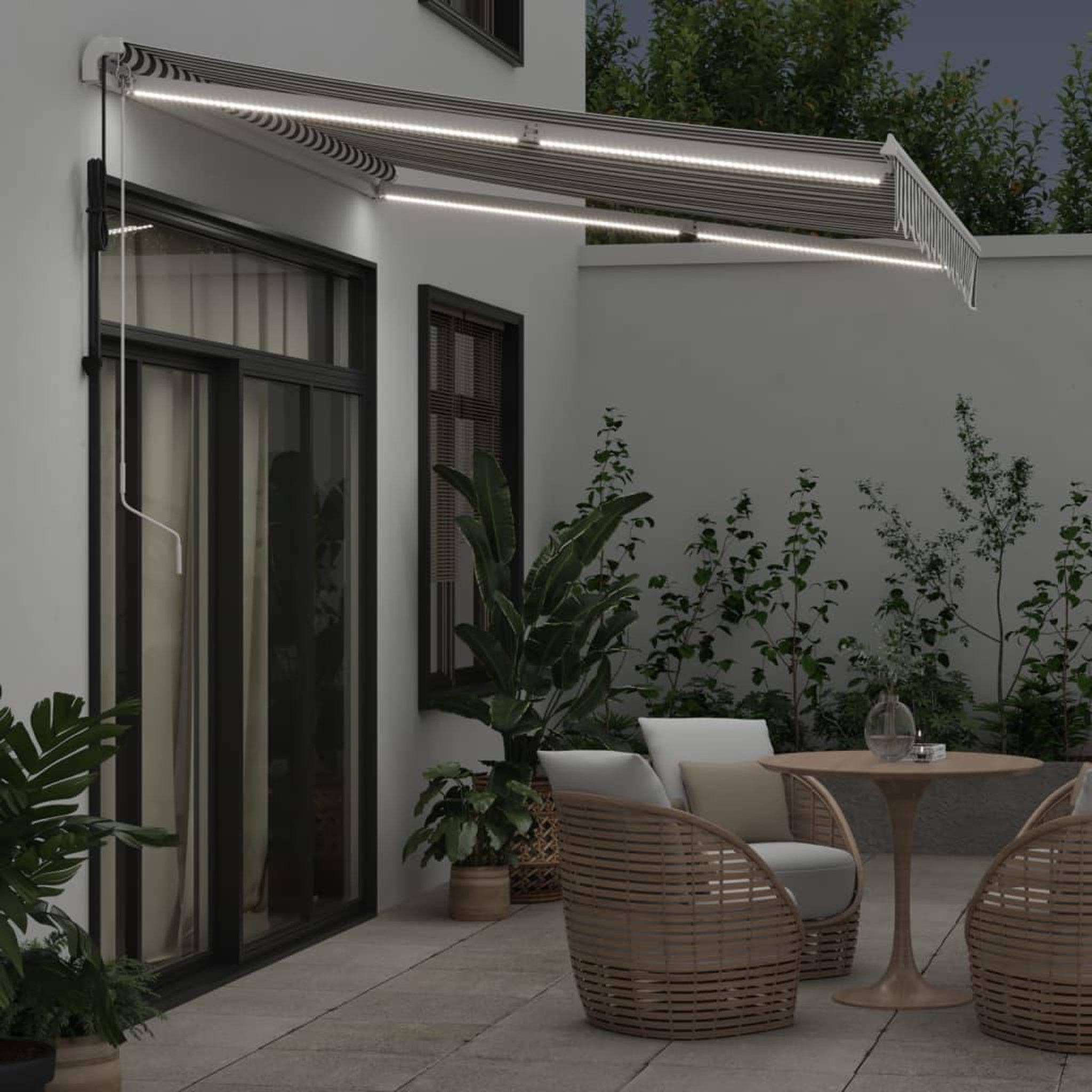 Voir la diapositive 3 : VIDAXL Auvent retractable automatique avec LED anthracite et blanc