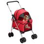 Voir la diapositive 2 : VIDAXL Poussette pour chien pliante Rouge 76x50x100 cm Tissu Oxford