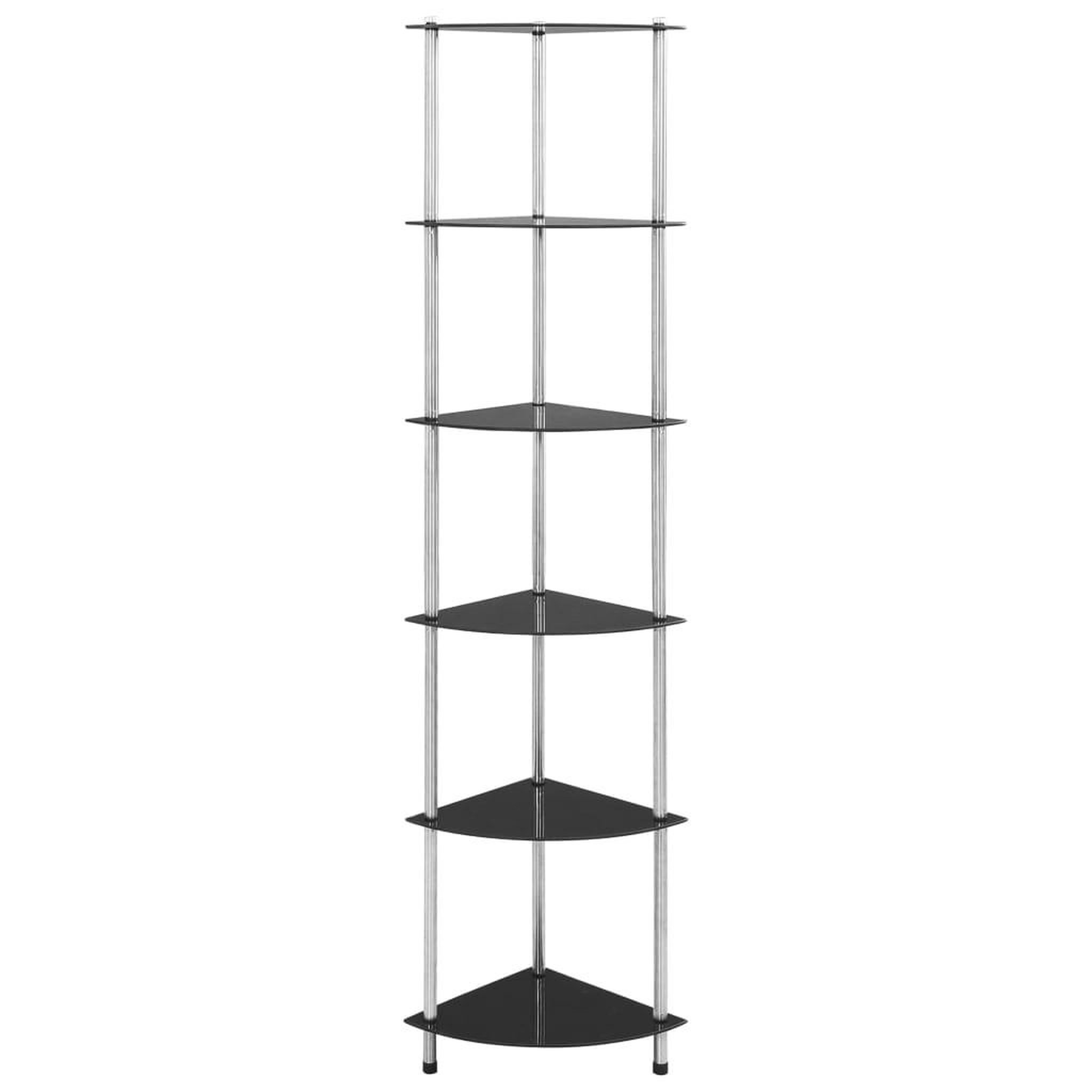 Voir la diapositive 2 : VIDAXL Etagere a 6 niveaux Noir 30x30x160 cm Verre trempe
