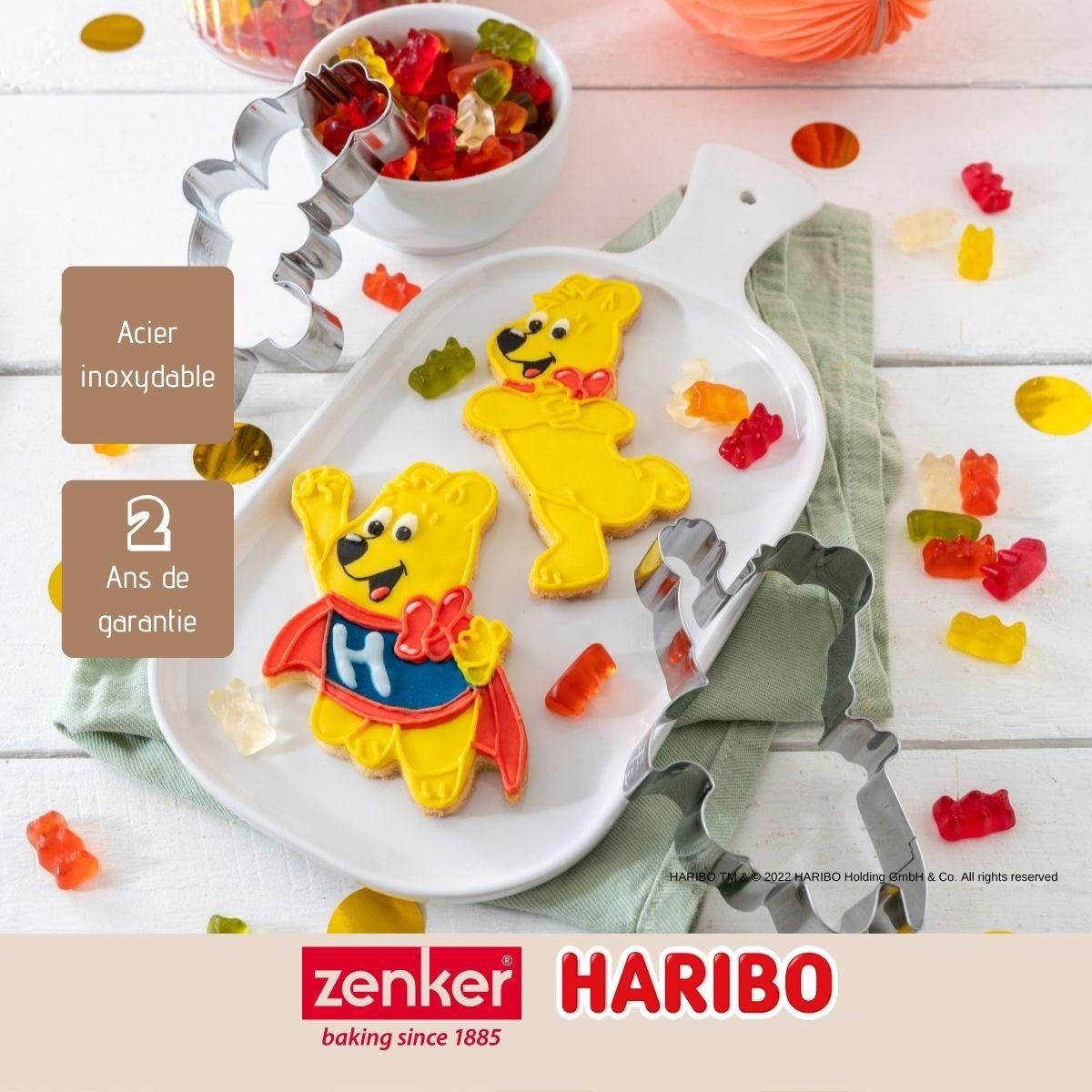 ZENKER Lot de 2 emporte-pièces en inox motif ourson doré Zenker Haribo