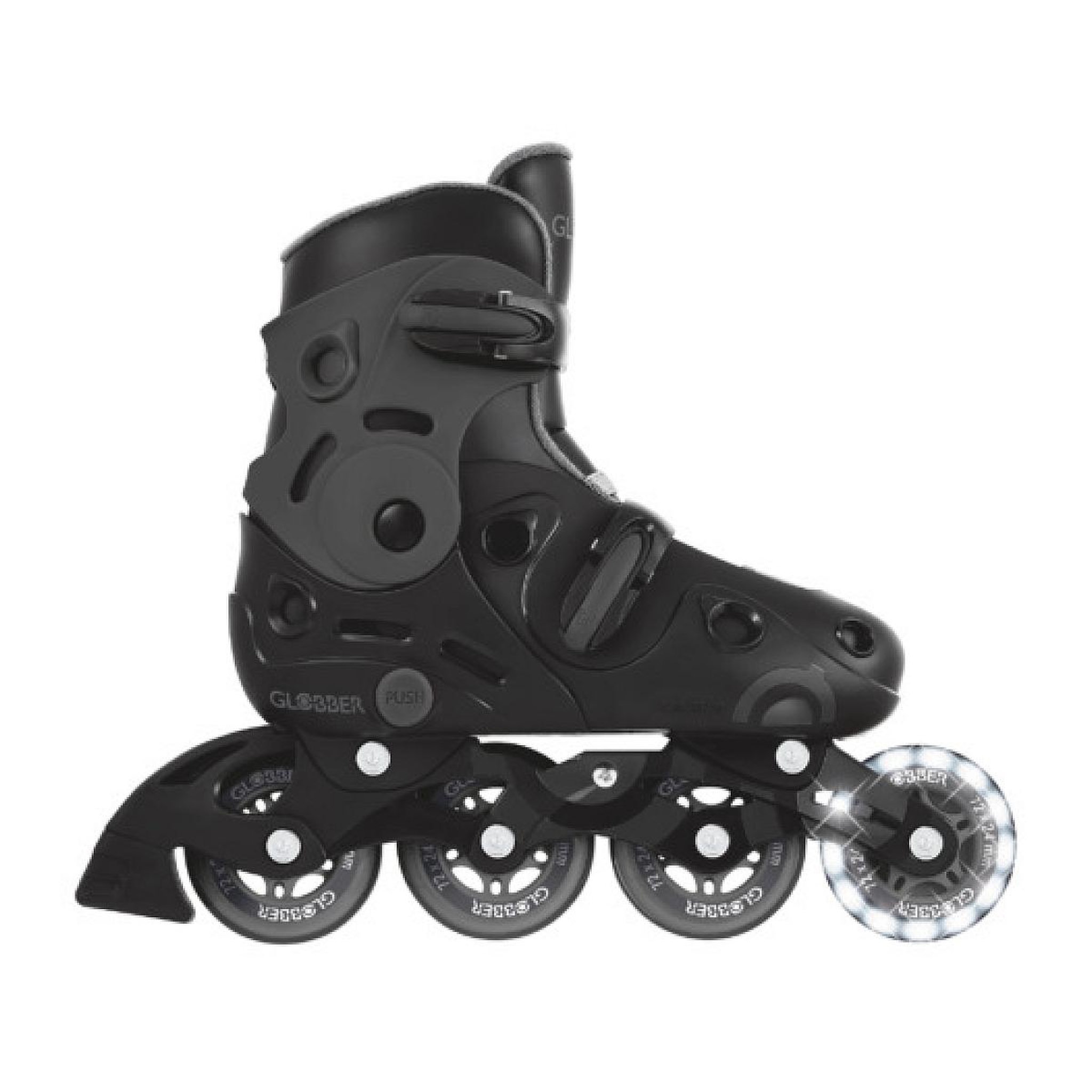 Globber Patins à Roulettes GO-SKATE - T. 34-37 - Noir/Gris Foncé