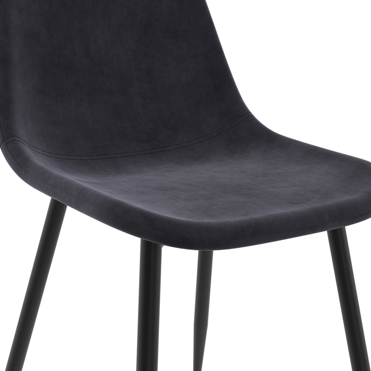 ID MARKET Lot de 6 chaises DALI en velours gris foncé pour salle à manger