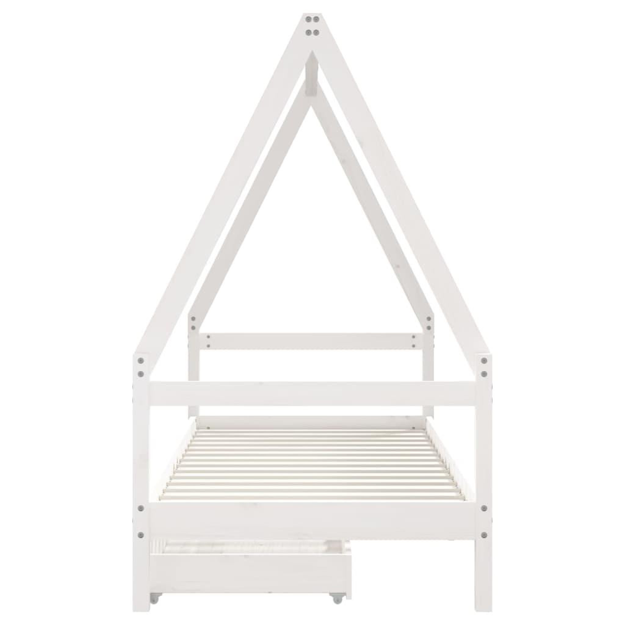 Voir la diapositive 5 : VIDAXL Cadre de lit enfant tiroirs blanc 90x200 cm bois de pin massif