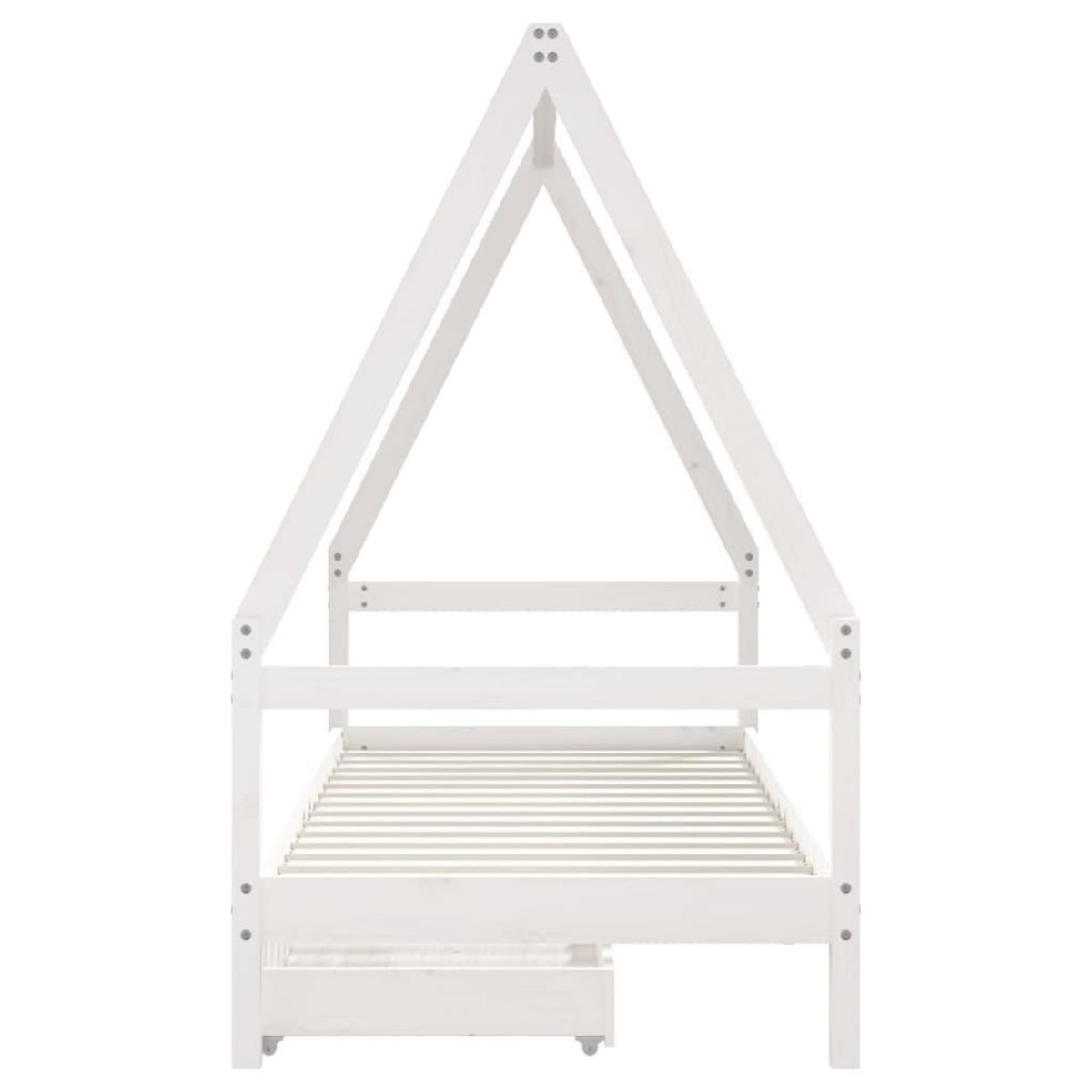 VIDAXL Cadre de lit enfant tiroirs blanc 90x200 cm bois de pin massif