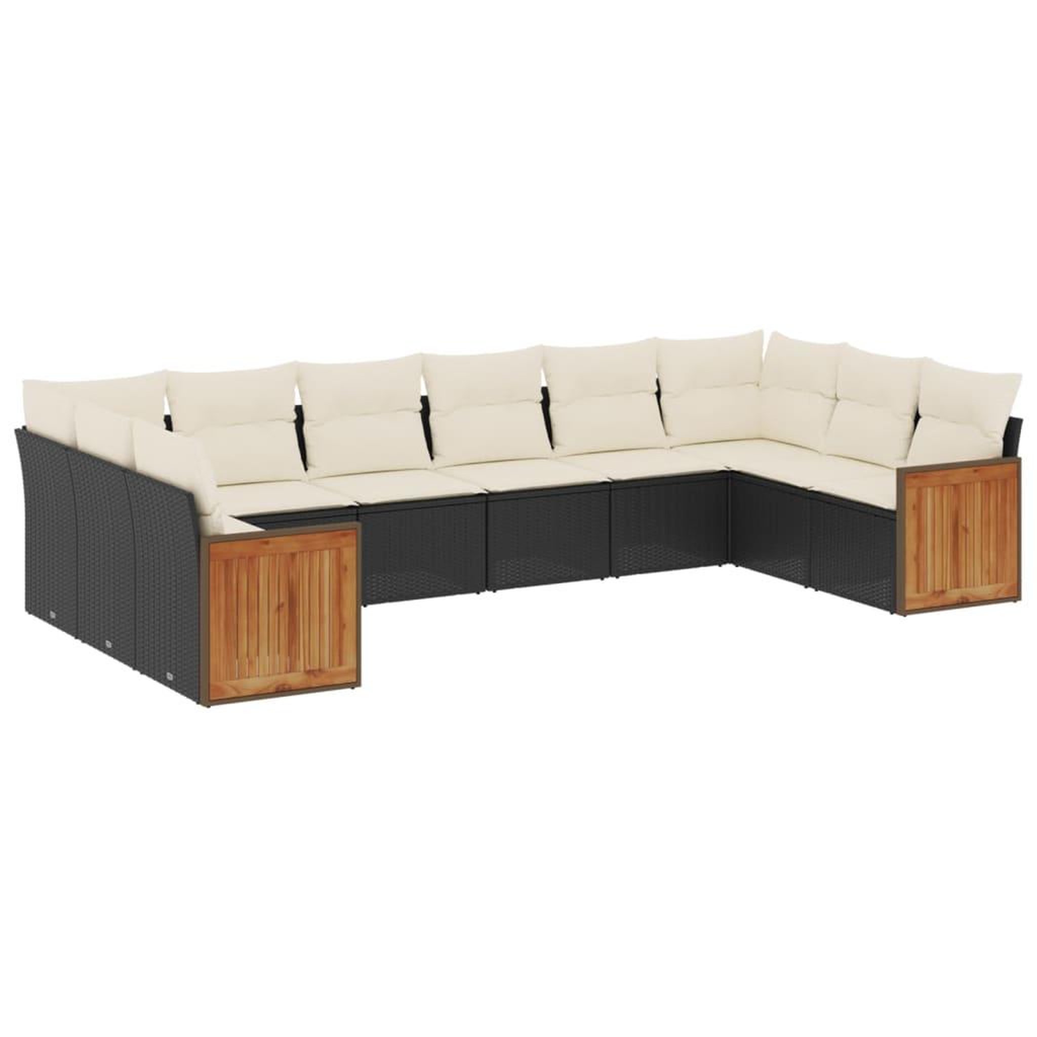 Voir la diapositive 2 : VIDAXL Salon de jardin 10 pcs avec coussins noir resine tressee