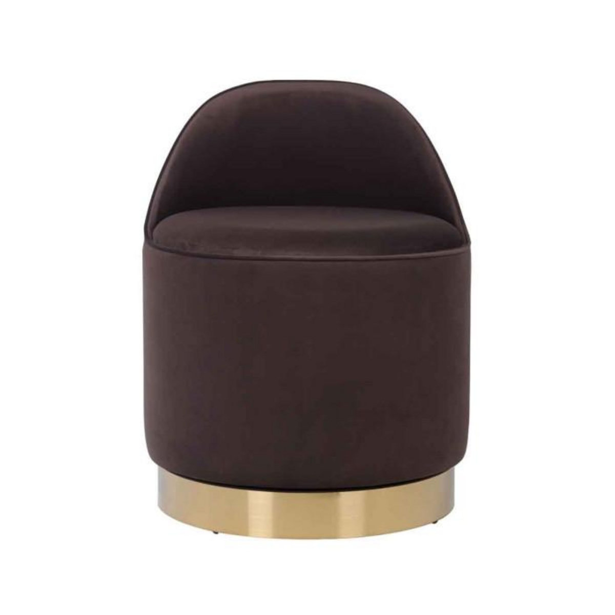 Paris Prix Tabouret Pivotant en Velours  Viktor  68cm Marron