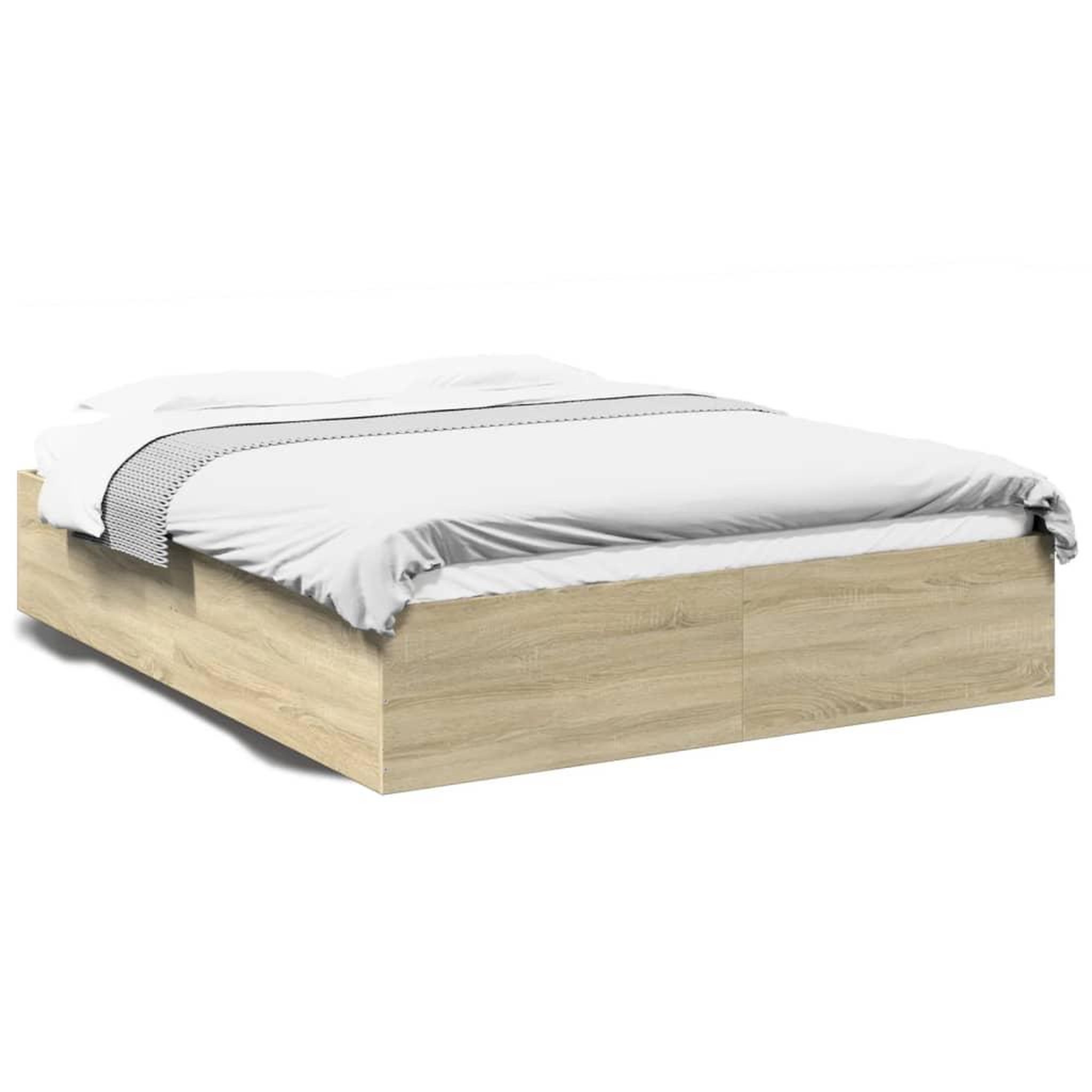 Voir la diapositive 2 : VIDAXL Cadre de lit sans matelas chene sonoma 150x200 cm