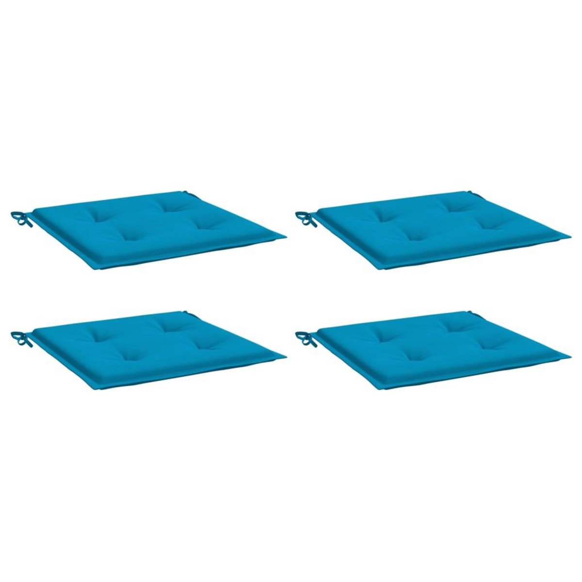 VIDAXL Coussins de chaise jardin lot de 4 bleu 40x40x3 cm tissu oxford