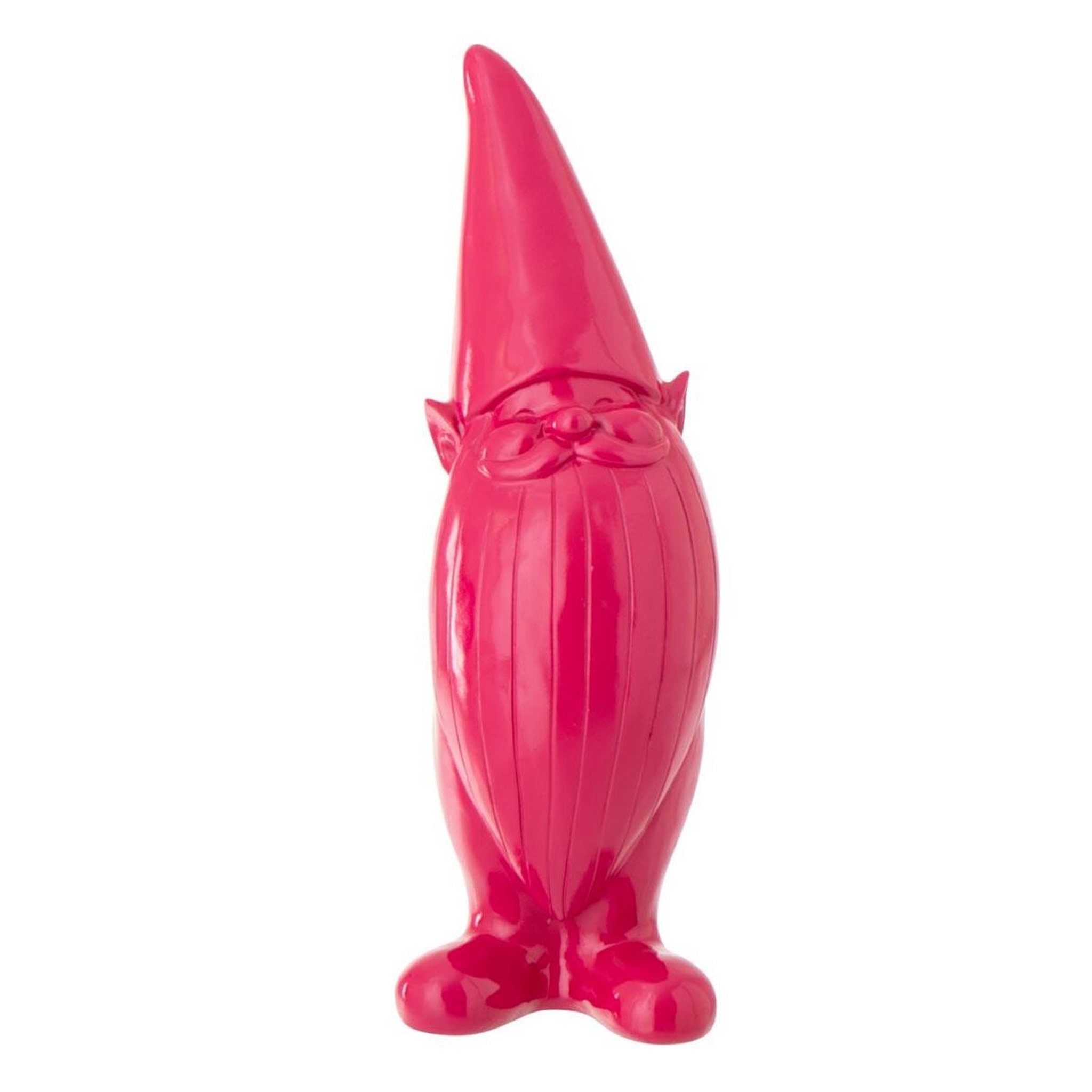 J-LINE Statuette lutin d'extérieur  gnomo  34cm fuchsia