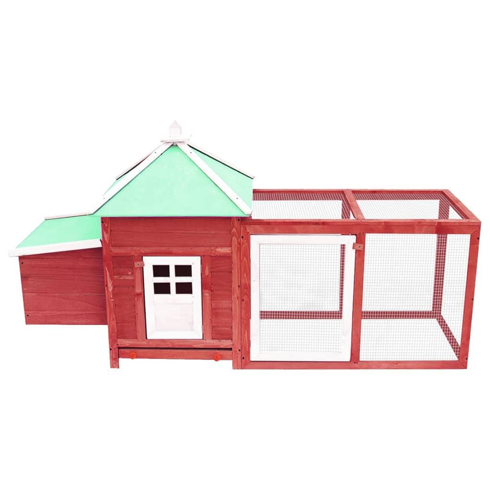 Voir la diapositive 2 : VIDAXL Poulailler avec nichoir Rouge 190x72x102cm Bois de sapin massif