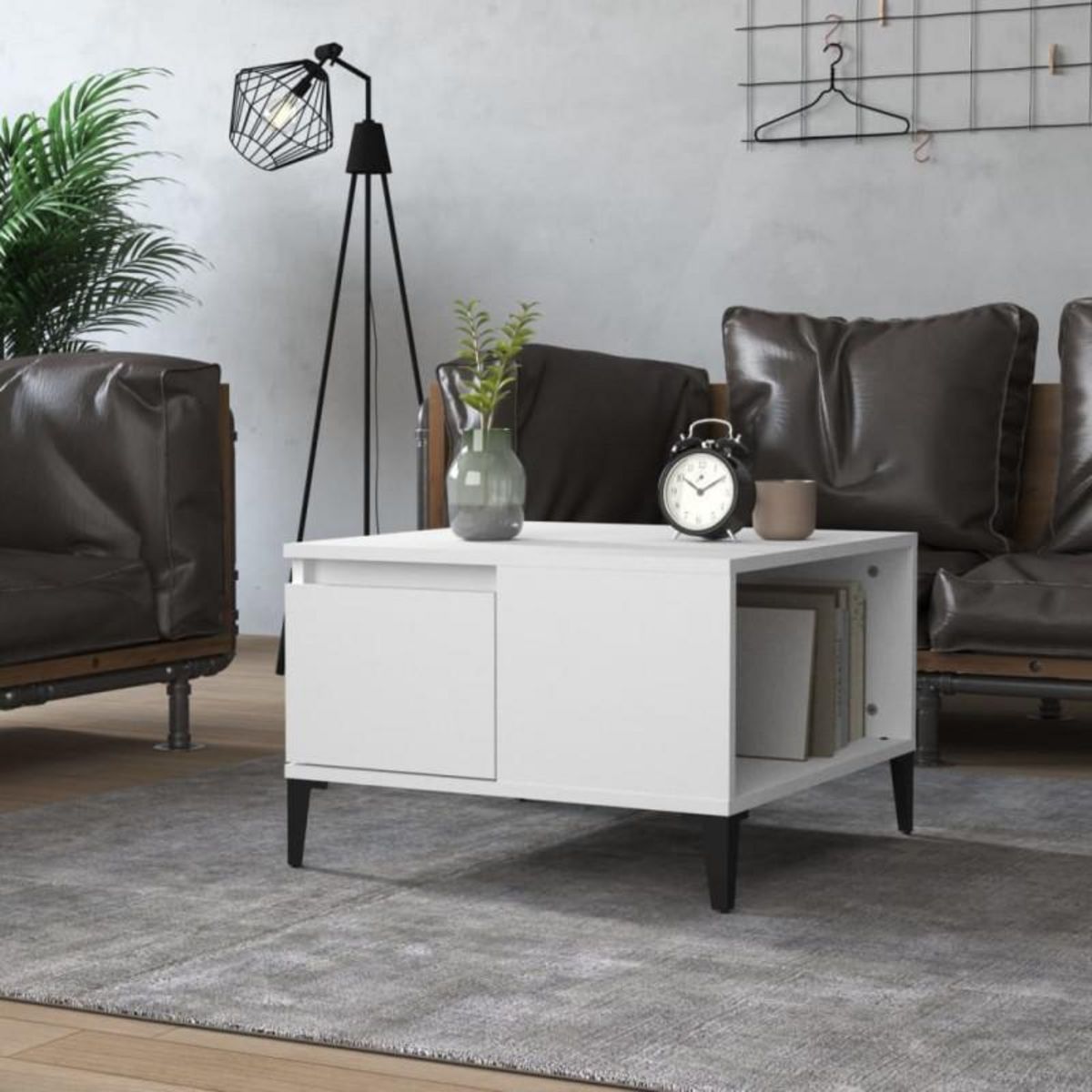 VIDAXL Table basse blanc 55x55x36,5 cm bois d ingénierie