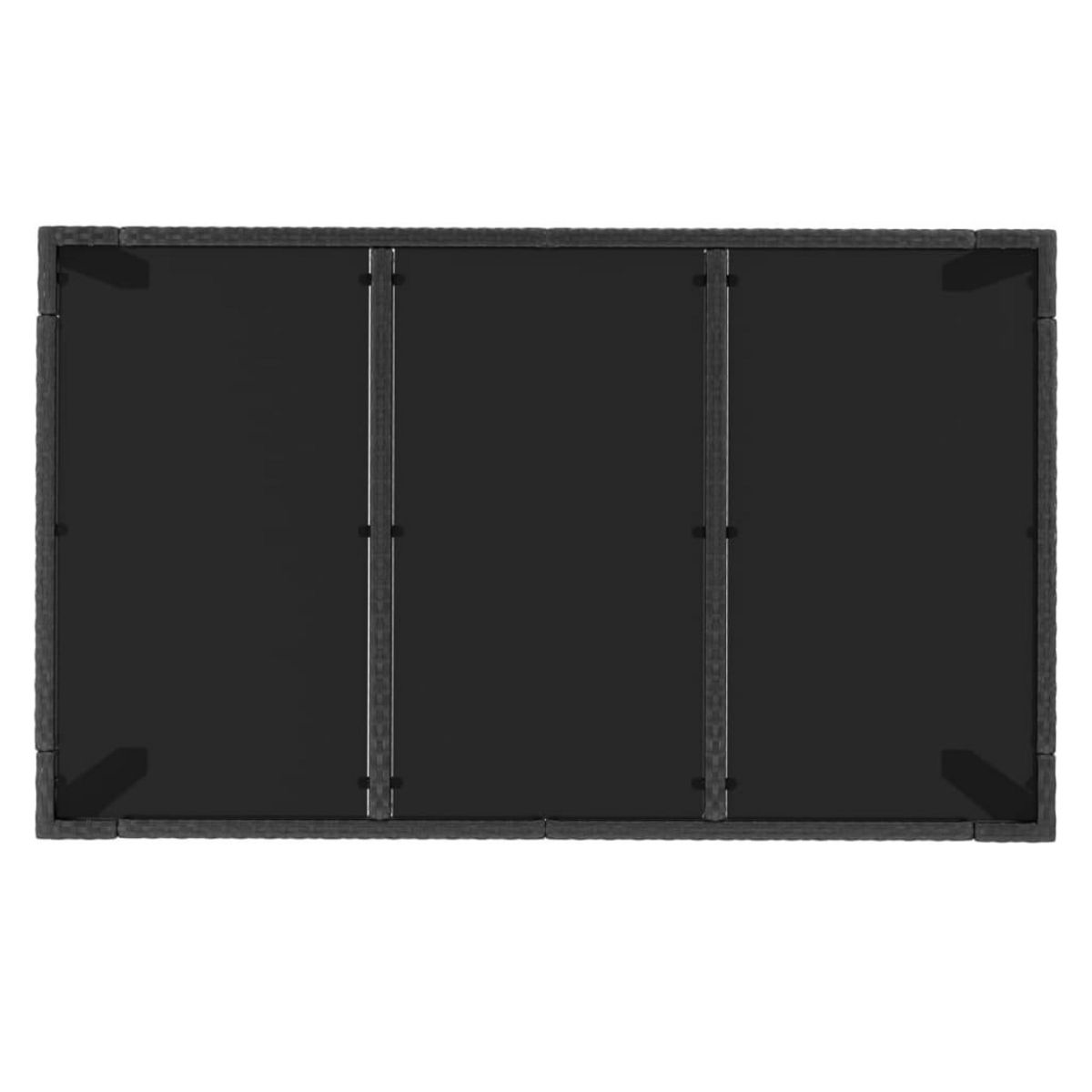 VIDAXL Table de jardin dessus en verre Noir 150x90x75cm Resine tressee