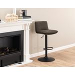 LISA DESIGN Alora - lot de 2 tabourets - ajustables et pivotants - en tissu texturé et suédine - gris anthracite. Coloris disponibles : Gris