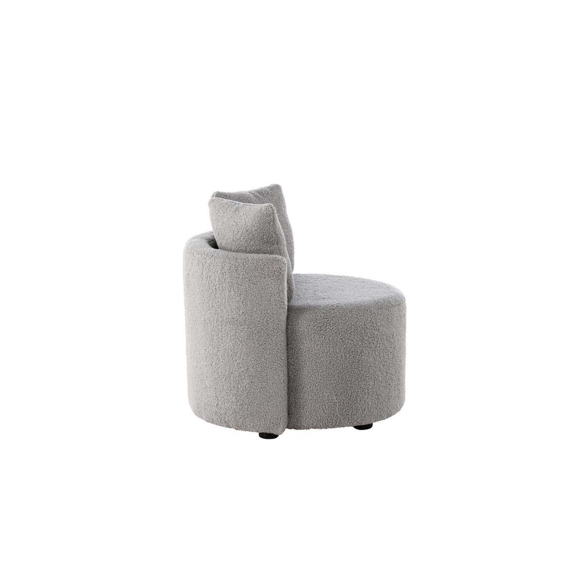 Voir la diapositive 3 : Paris Prix Fauteuil enfant en tissu bouclé  kelso  59cm gris