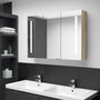 Voir la diapositive 1 : VIDAXL Armoire de salle de bain a miroir LED 89x14x62 cm chene