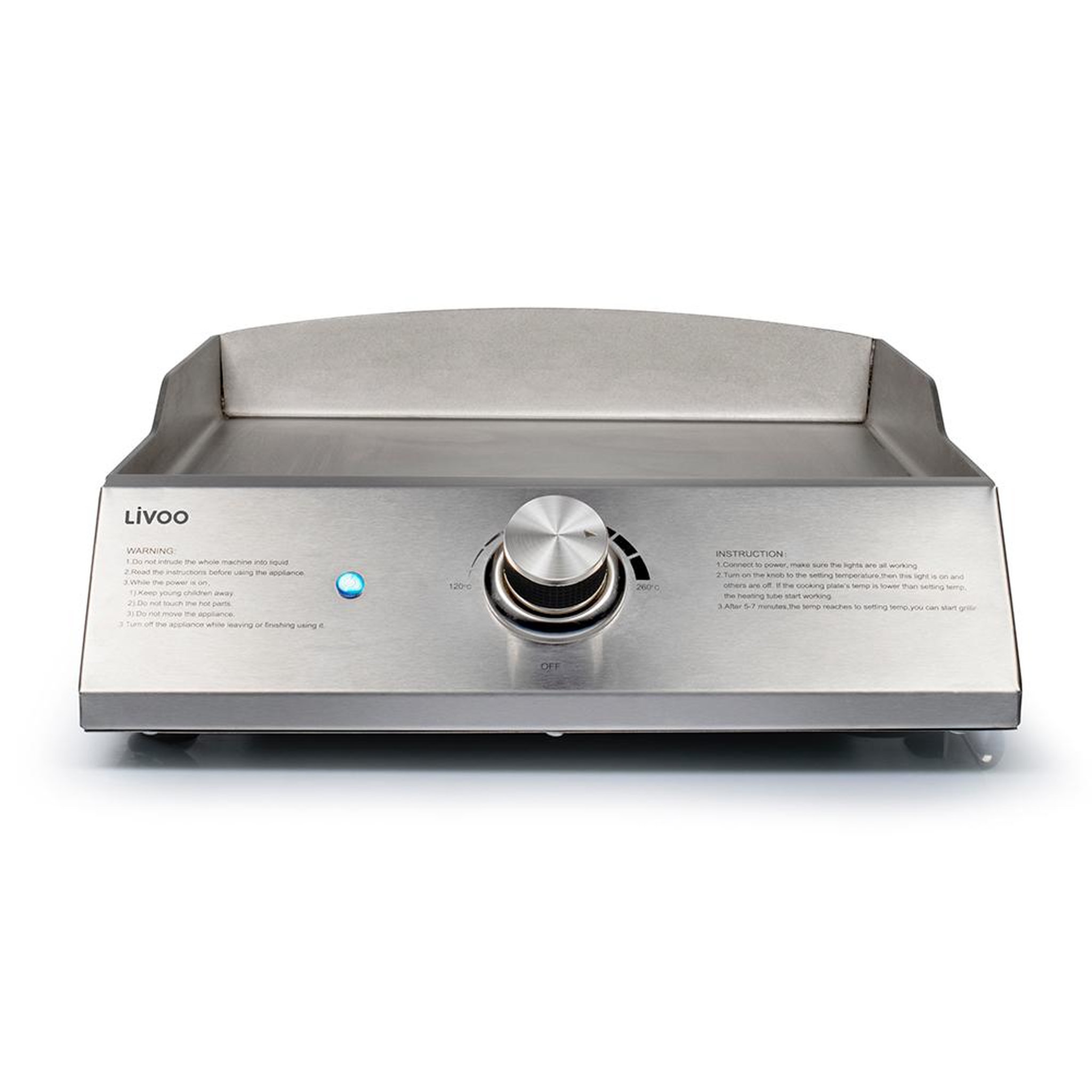 LIVOO Plancha électrique 2800w plaque inox - DOC292