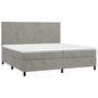 Voir la diapositive 3 : VIDAXL Sommier a lattes de lit et matelas Gris clair 200x200cm Velours