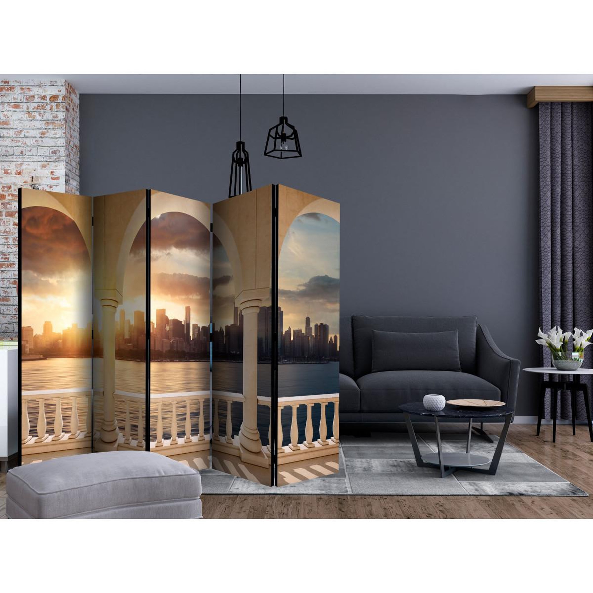 Voir la diapositive 2 : Paris Prix Paravent 5 volets  dream about new york  172x225cm