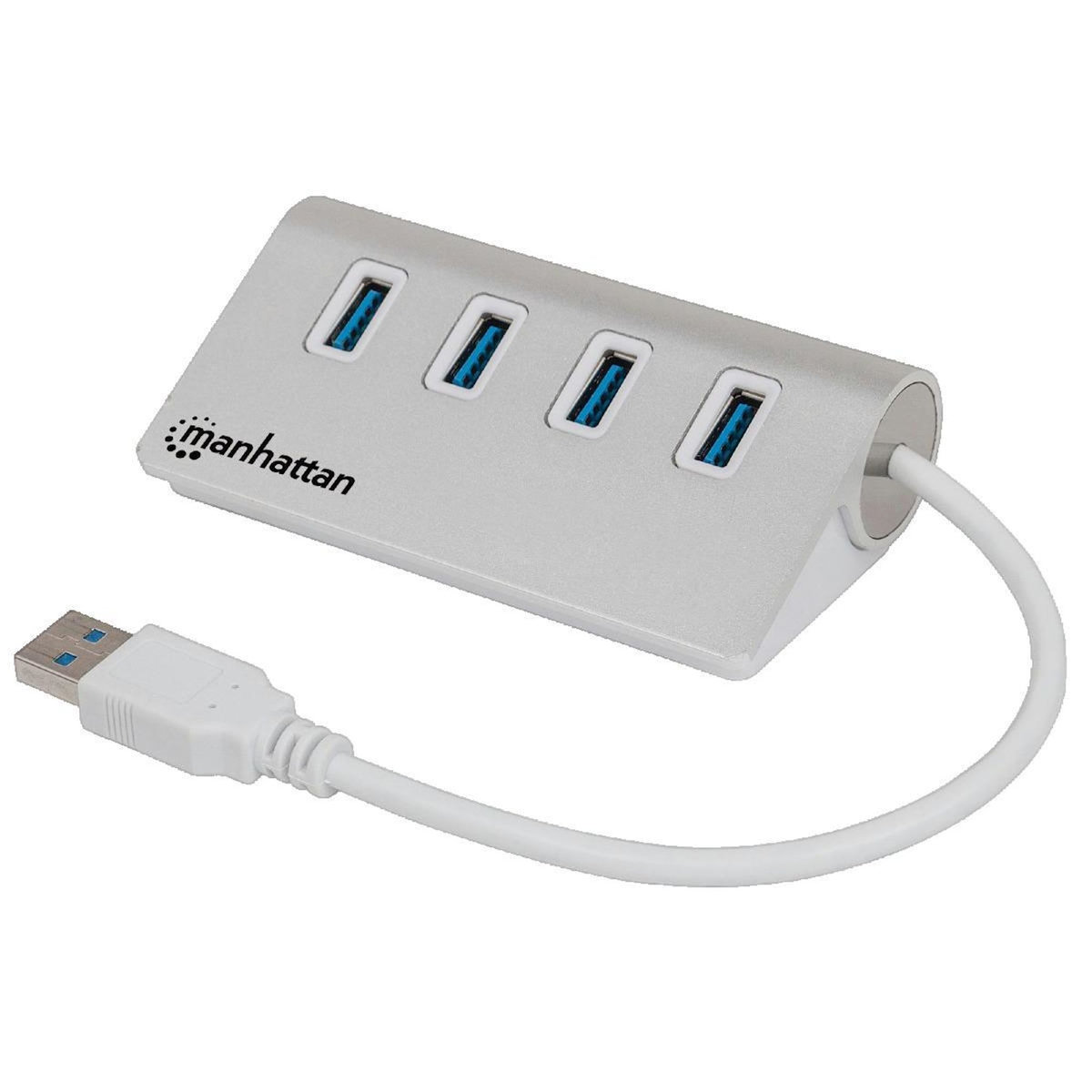 MANHATTAN PORTAGE Hub USB Manhattan 4 ports USB 3.0 argenté