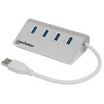 MANHATTAN PORTAGE Hub USB Manhattan 4 ports USB 3.0 argenté