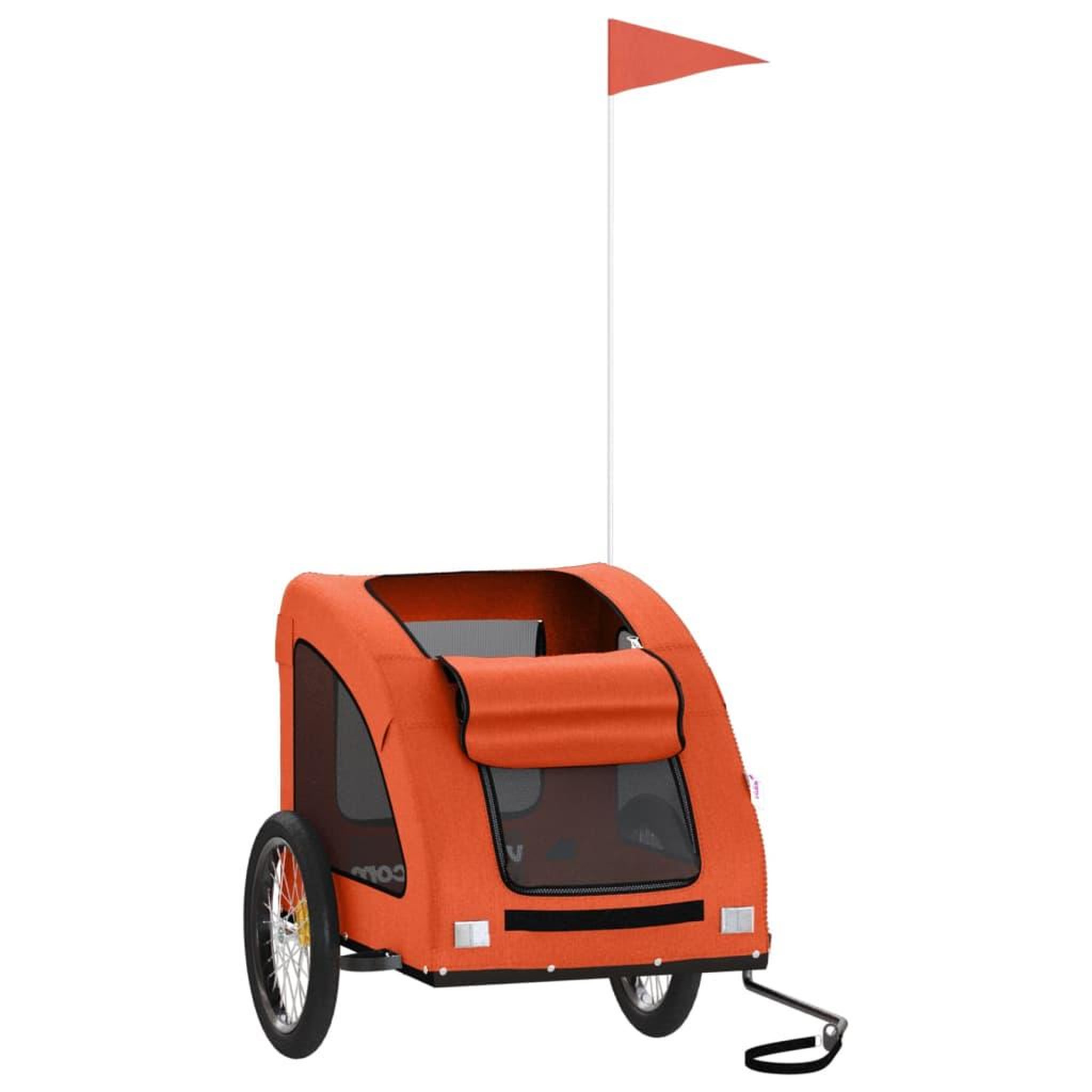 Voir la diapositive 3 : VIDAXL Remorque de velo pour animaux de compagnie orange